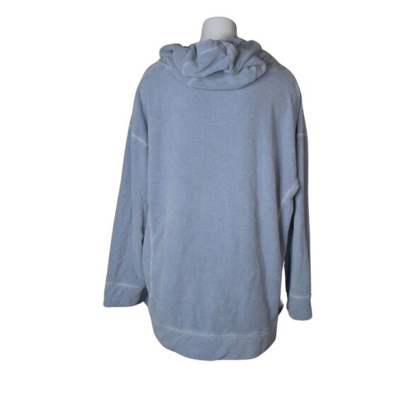 Fabletics Terry Full Zip Oversized Hoodie Light Dusty Blue Spring Beach Large - Picture 2 of 6